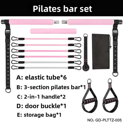 Pilates Bar Resistance Band Set – Full Body Home Gym