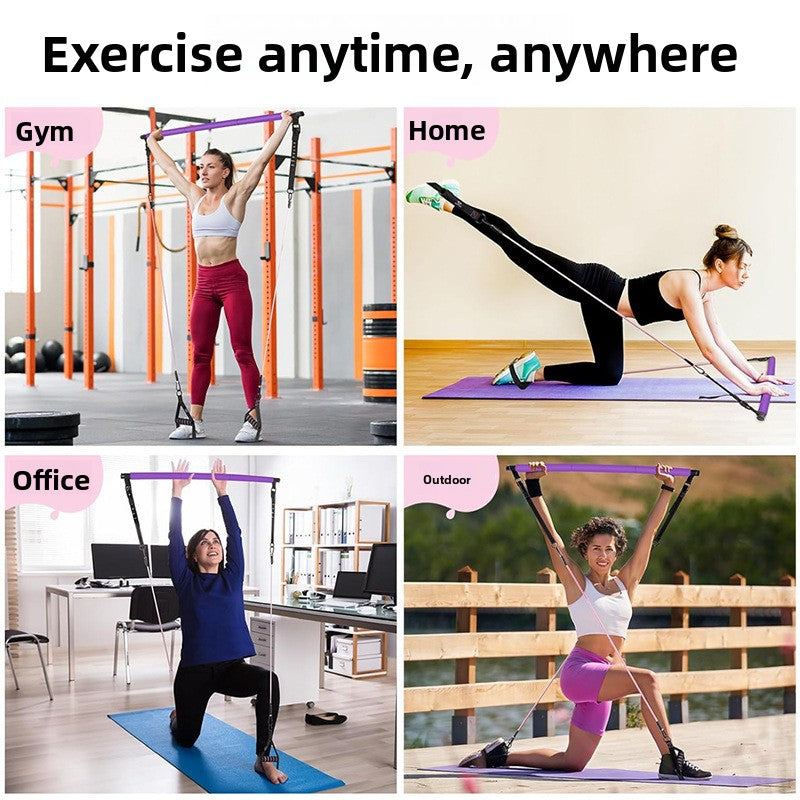 Pilates Bar Resistance Band Set – Full Body Home Gym