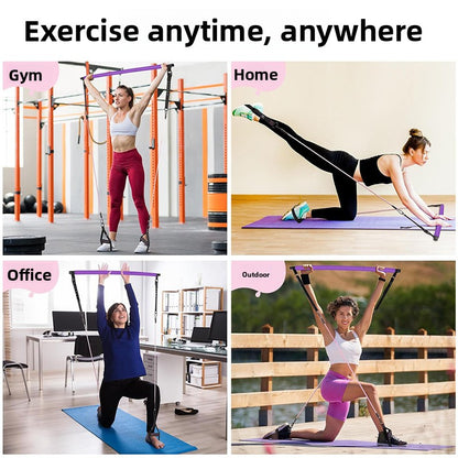 Pilates Bar Resistance Band Set – Full Body Home Gym