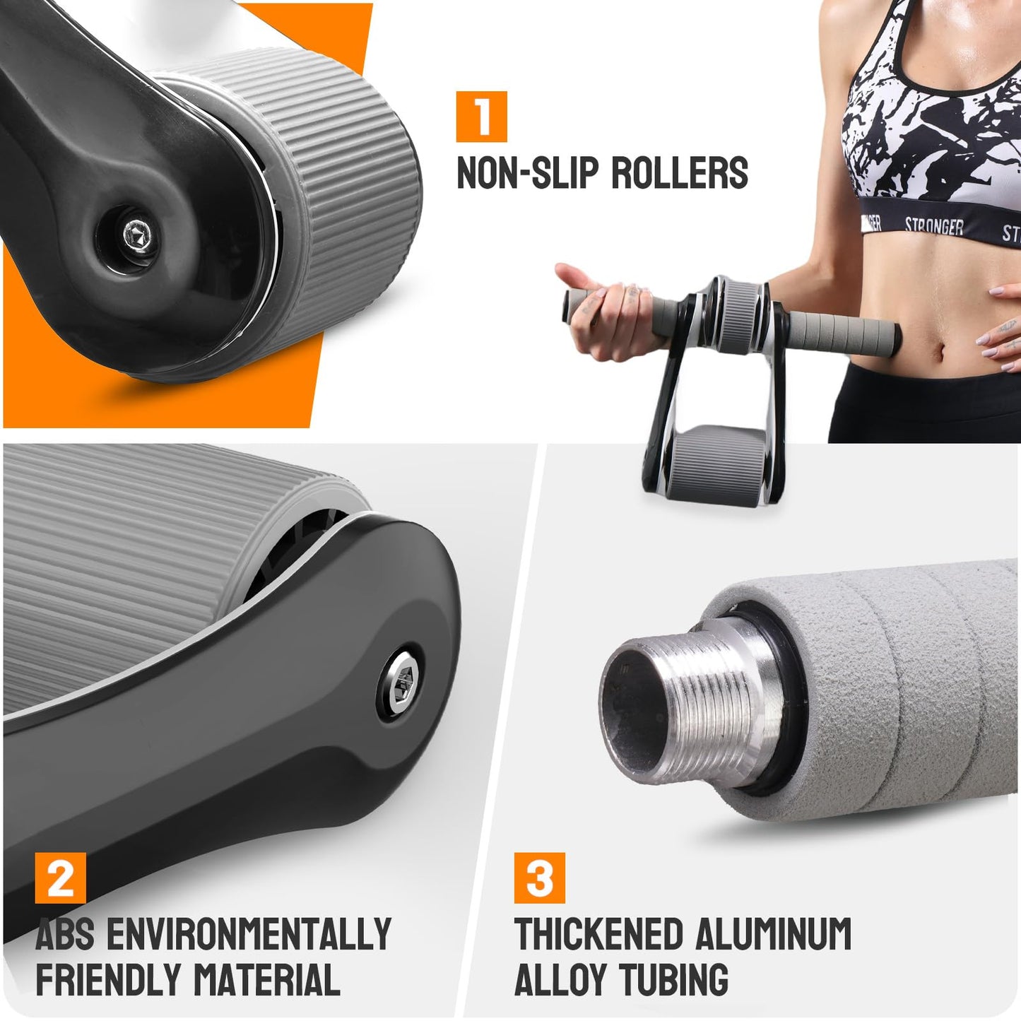 Foldable Dual Wheel Abdominal Exercise Roller