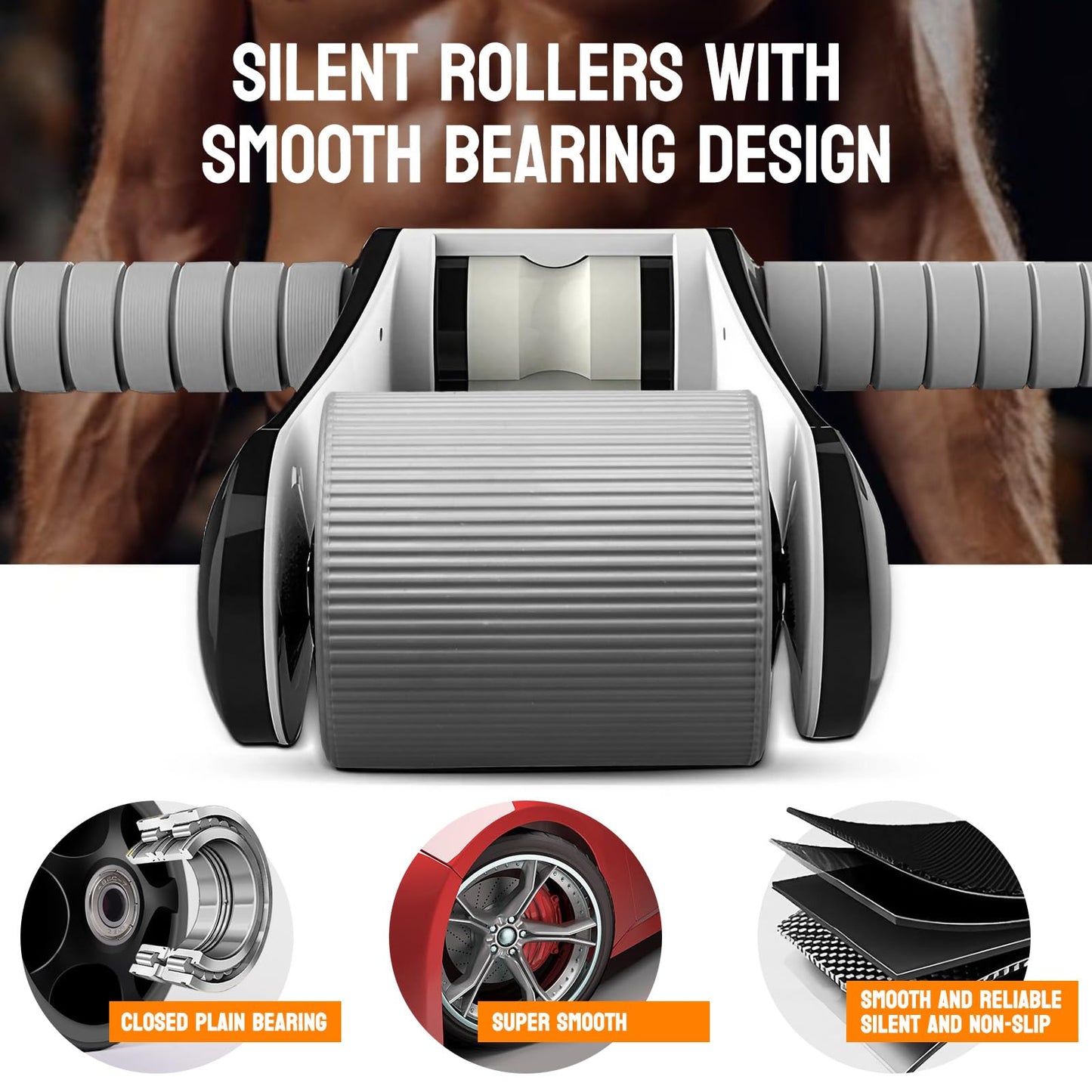 Foldable Dual Wheel Abdominal Exercise Roller