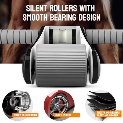 Foldable Dual Wheel Abdominal Exercise Roller