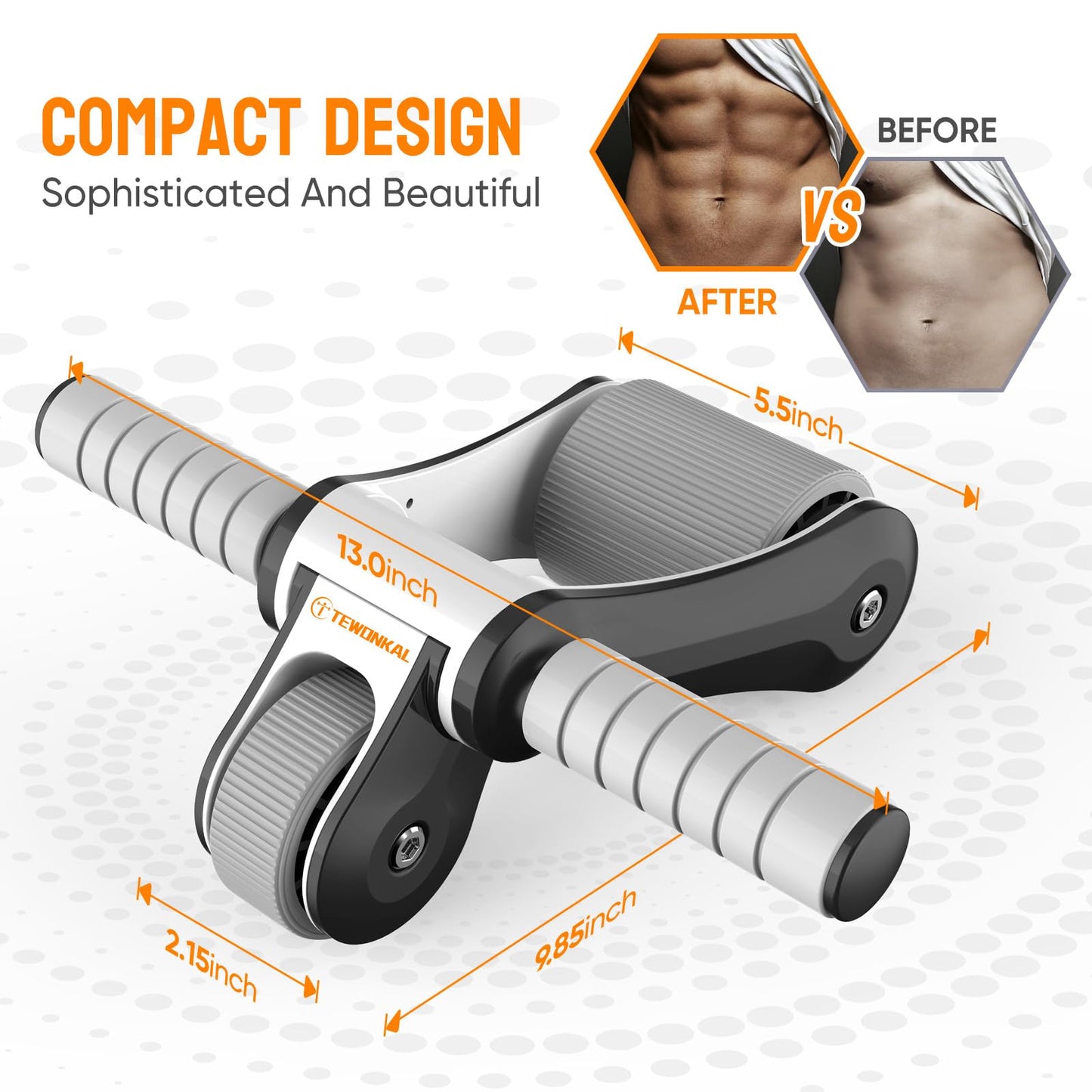 Foldable Dual Wheel Abdominal Exercise Roller