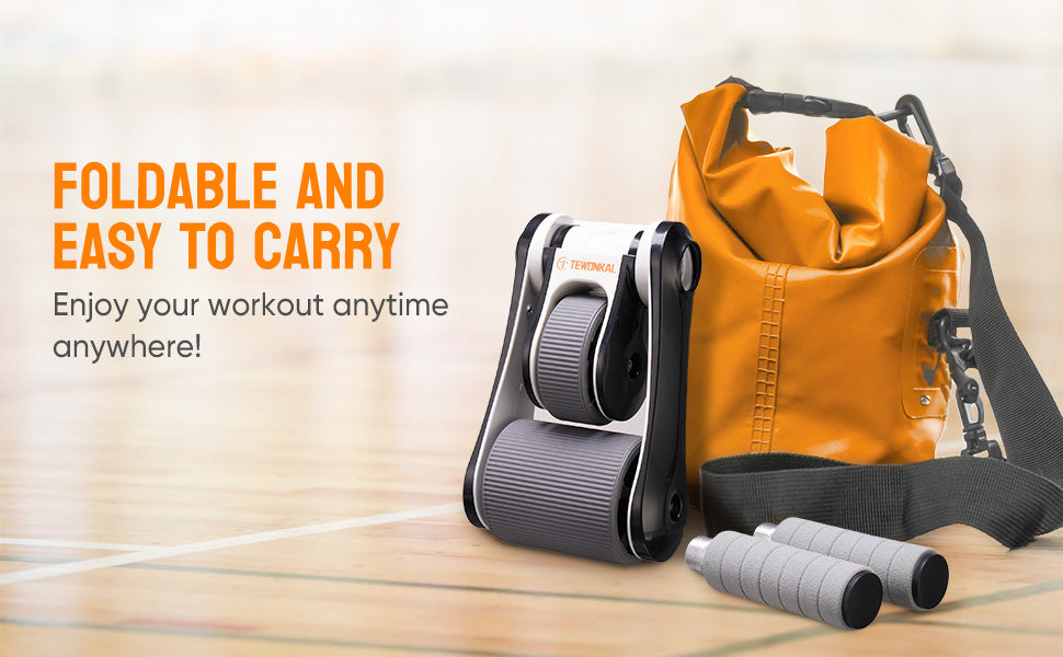 Foldable Dual Wheel Abdominal Exercise Roller