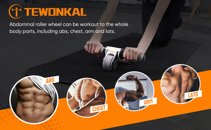 Foldable Dual Wheel Abdominal Exercise Roller