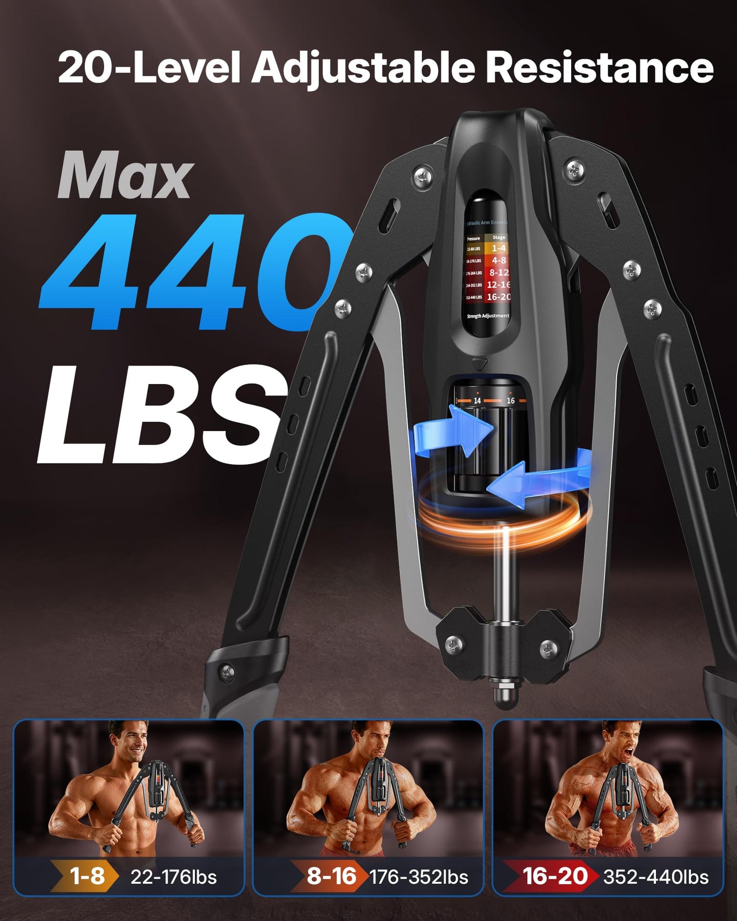 Home adjustable cylinder arm