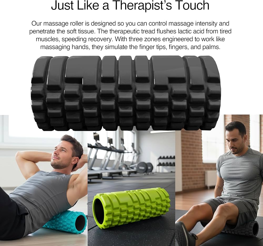 Muscle Relief Foam Roller -Deep Tissue Massage for Back & Legs Active