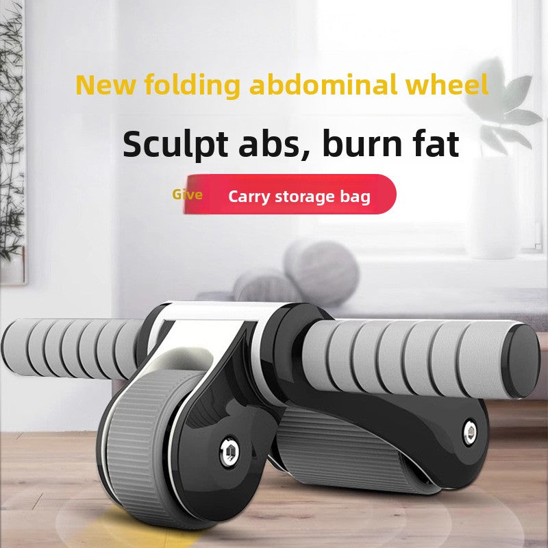 Foldable Dual Wheel Abdominal Exercise Roller