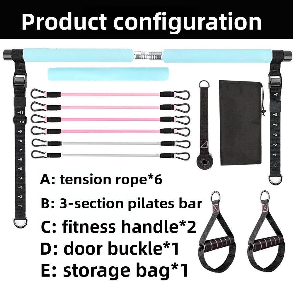 Pilates Bar Resistance Band Set – Full Body Home Gym