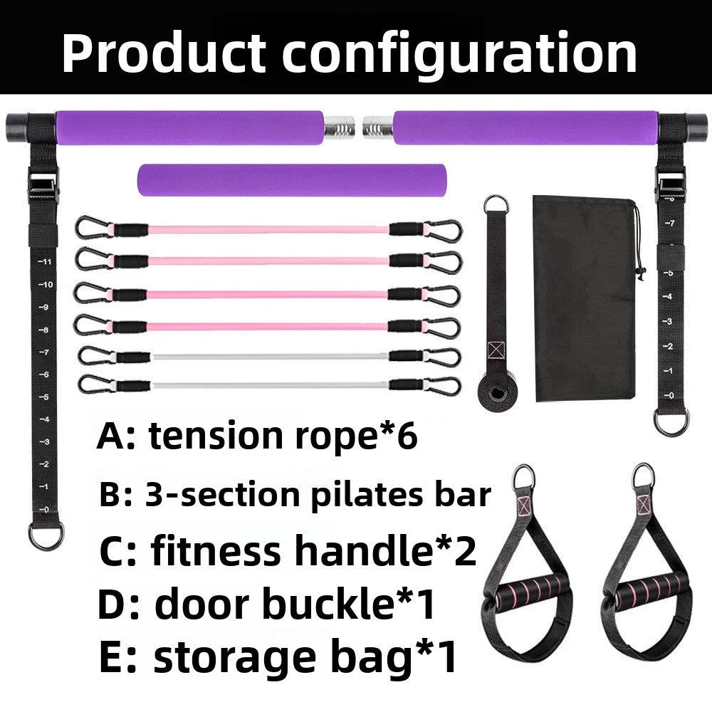 Pilates Bar Resistance Band Set – Full Body Home Gym